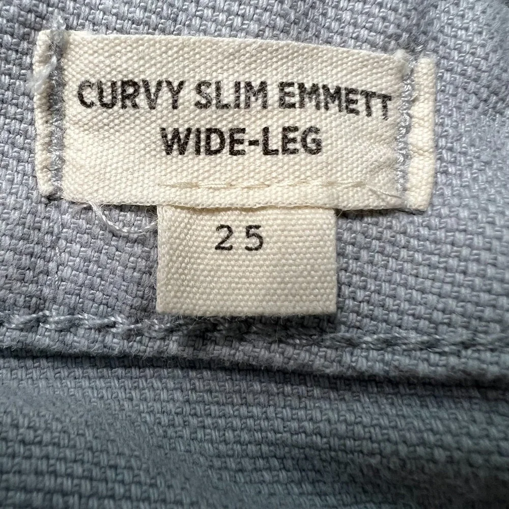 Madewell Curvy Slim Emmett Wide Leg Pants Womens 25 Cropped Pockets‎ Light Blue